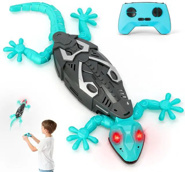 Main image of Hamino RC Wall Crawling Gecko, Remote Control Wall Climbing Lizard Robot Kids' Electronics Toys, Floor & Wall Crawling, Glowing Eyes, Low Noise, Rechargeable Boys Gifts for Kids 3 4 6 7 8+ Year Old