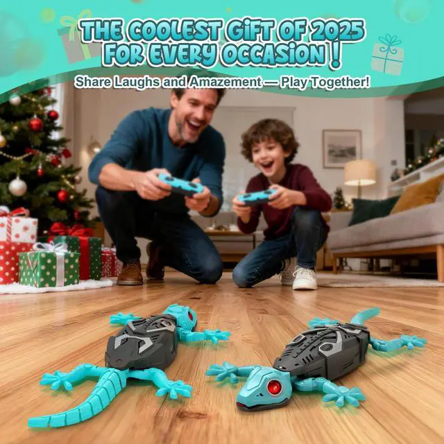 Alt view image 7 of 7 - Hamino RC Wall Crawling Gecko, Remote Control Wall Climbing Lizard Robot Kids' Electronics Toys, Floor & Wall Crawling, Glowing Eyes, Low Noise, Rechargeable Boys Gifts for Kids 3 4 6 7 8+ Year Old
