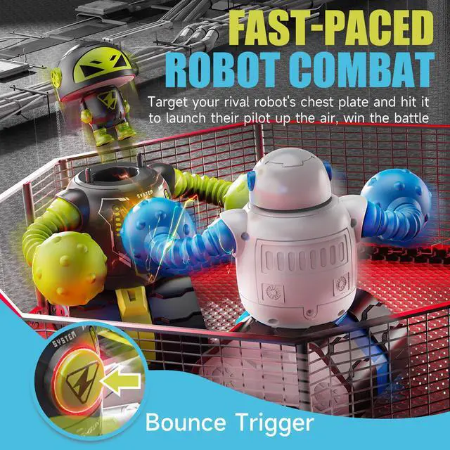 Alt view image 2 of 7 - cxjoigxi Remote Control Fighting Robots Game Set of 2, RC Ejecting Battle Bots Toys with Light & Sound, Fun Electronic Battle Robots Toy, Christmas Birthday Gifts for Kids Boys Age 5 6 7 8 9 10