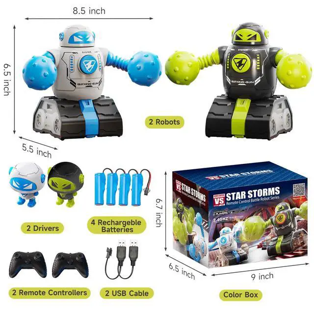 Alt view image 7 of 7 - cxjoigxi Remote Control Fighting Robots Game Set of 2, RC Ejecting Battle Bots Toys with Light & Sound, Fun Electronic Battle Robots Toy, Christmas Birthday Gifts for Kids Boys Age 5 6 7 8 9 10