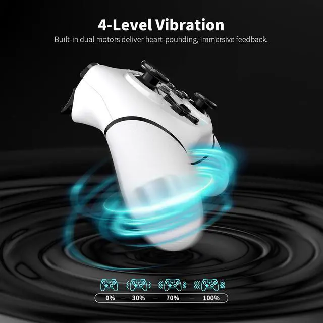 Alt view image 3 of 7 - AceGamer Wireless Pro Controller for Nintendo Switch/Lite/OLED/Switch 2/PC, 2 pack, Dual Vibration/Turbo/Ergonomic ! (Black&White)