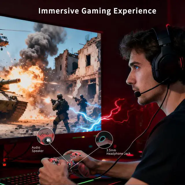 Alt view image 7 of 7 - 2 Pack Wireless Controller for PS4, Game Remote Controller Compatible with PS4/Slim/Pro/PC, Programmable, RGB Light, 1000mAh Battery, Dual Vibration, 6-Axis Gyro, Share, Touch Pad, Speaker&Audio Jack