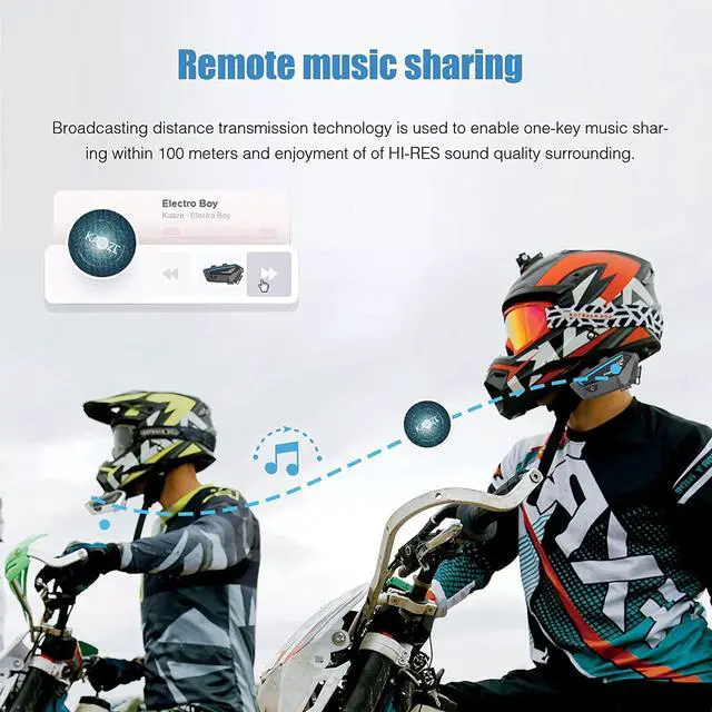Alt view image 6 of 7 - FreedConn FX 10 Riders Motorcycle Bluetooth Headset with Music Sharing, Helmet Bluetooth Intercom with Noise Cancellation/FM Radio/IP67/Ultra-Thin Body, Universal Communication Systems for Motorbike