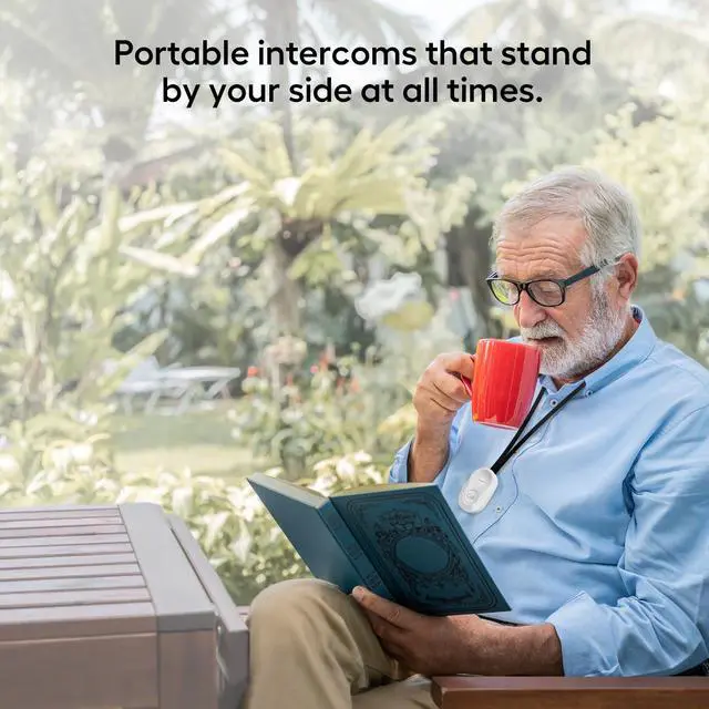 Alt view image 7 of 7 - Hosmart Intercoms Wireless for Home, 2024 New Rechargeable Full Duplex Caregiver Pager for Elderly Senior, Two-Way Real-time Talk, Portable Personal Alert, Call/Monitor Button for Home Safety