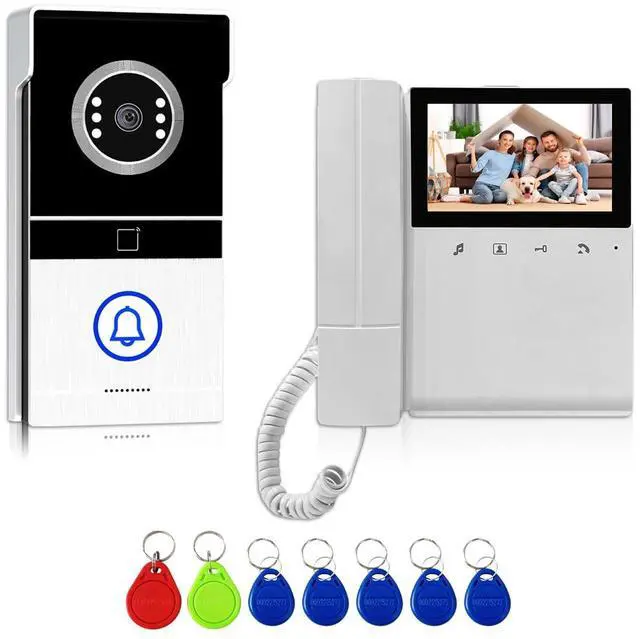 Main image of Xavhal Doorbell Camera with Monitor Kits, Wired Video Intercom System with 4.3 Inches Clear LCD Monitor IR Night Vision Outdoor Camera, Doorphone Telephone Style for Villa Home Office Apartment