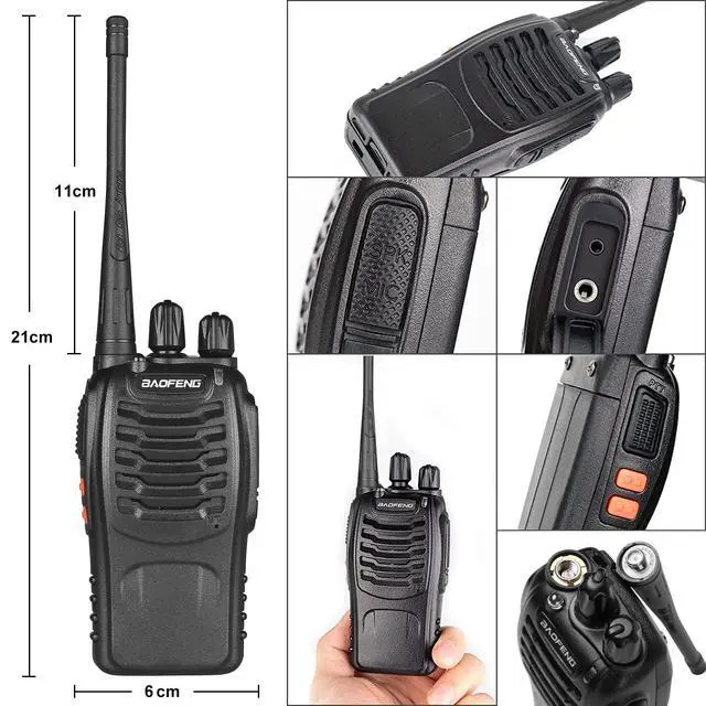Alt view image 2 of 7 - Baofeng Walkie Talkies bf-888s for Adults Handheld Two-Way Radios Long Range UHF Communicator Rechargeable Interphone Professional 4 Pack Walky Talky Set with Earpiece,Li-ion Battery and Charger