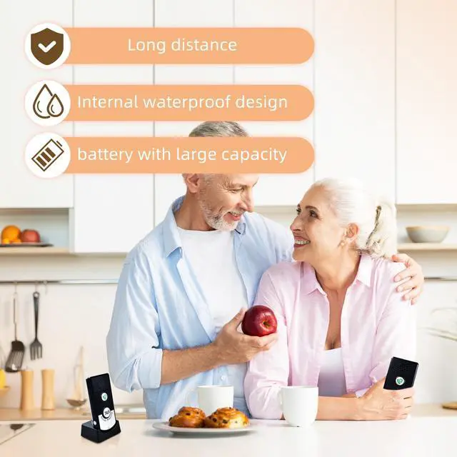 Alt view image 5 of 7 - 2 Way Voice Intercom System, Indoor/Outdoor Voice Intercom, Intercomunicador for Home Office, 2 Way Communication, Caregiver Pager, Calling System for Patients, Seniors(Black)