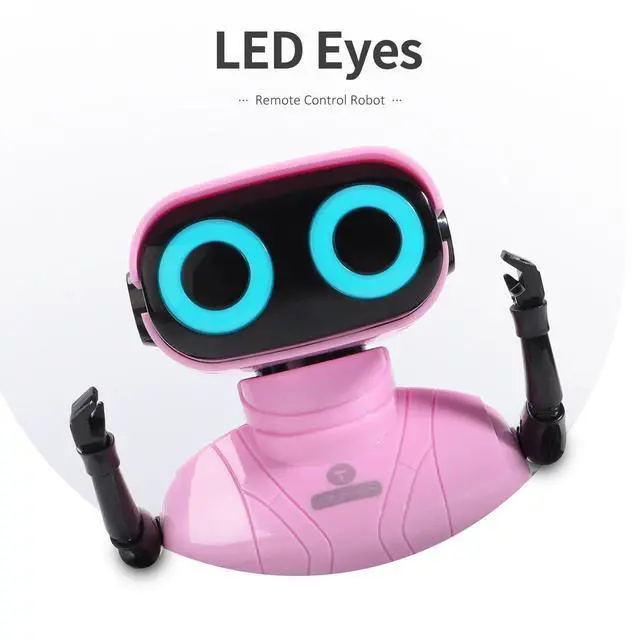 Alt view image 3 of 7 - GILOBABY Remote Control Robot Toy for Kids 3-5 Years, Flashing LED Eyes, Dancing and Flexible Moves, Auto Demo Mode, Gift for Girls (Pink)