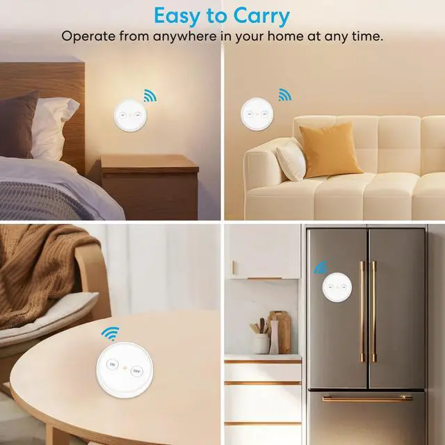 Alt view image 4 of 7 - LoraTap Mini Remote Control Outlet Plug Adapter with 2 Remotes, 656ft Range Wireless Light Switch for Household Appliances, No Hub Required, 10A/1100W, White, 2 Years Warranty (2 Remotes + 1 Outlet)