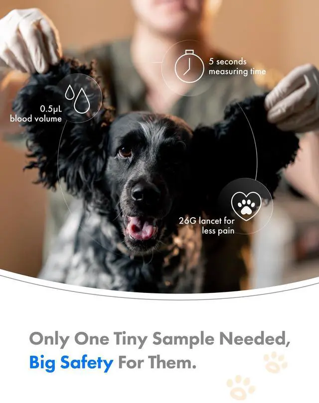 Alt view image 4 of 7 - eBmonitor eBpet Blood Glucose Monitor System - Dogs and Cats Glucose Monitoring Kit 25 Blood Glucose Test Strips Lancing Device, Battery, 26 Gauge Sterile Lancets,