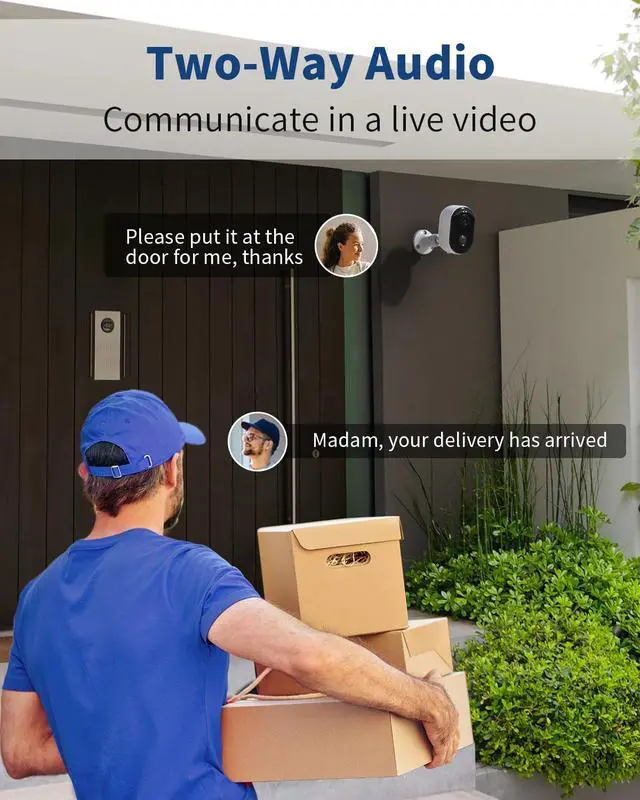 Alt view image 5 of 7 - Security Cameras Wireless Outdoor, Battery Powered 2k Color Night Vision, AI Motion Detection Spotlight Siren, IP66 Weatherproof, 2-Way Talk, SD/Cloud Storage, 2.4Ghz WiFi Cameras for Home Security