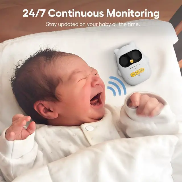 Alt view image 3 of 7 - Audio Baby Monitor with Rechargeable Battery, Full-Duplex Wireless Intercom with 1000Ft Range, Baby Monitor Audio Only with Clear Sound, Two-Way Talk - for Home, Kids, Elderly, Pets, Indoor/Outdoor
