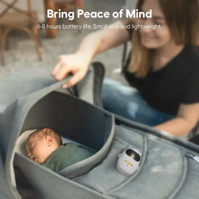 Alt view image 6 of 7 - Audio Baby Monitor with Rechargeable Battery, Full-Duplex Wireless Intercom with 1000Ft Range, Baby Monitor Audio Only with Clear Sound, Two-Way Talk - for Home, Kids, Elderly, Pets, Indoor/Outdoor
