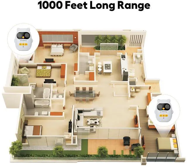 Alt view image 7 of 7 - Audio Baby Monitor with Rechargeable Battery, Full-Duplex Wireless Intercom with 1000Ft Range, Baby Monitor Audio Only with Clear Sound, Two-Way Talk - for Home, Kids, Elderly, Pets, Indoor/Outdoor