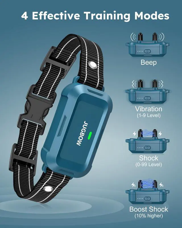 Alt view image 2 of 6 - Jugbow Dog Shock Collar - 4200FT Dog Training Collar with Remote, IPX7 Waterproof Electric Collar with 4 Training Modes, Security Lock, Rechargeable e-Collar for Dogs 10-120lbs
