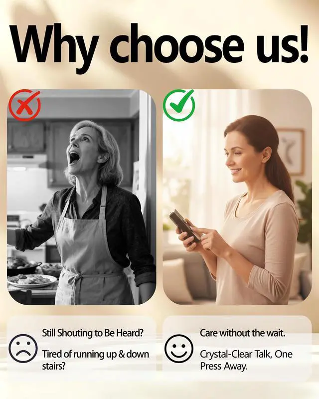 Alt view image 2 of 7 - Nexytrix Intercoms Wireless for Home, Long Range Wireless Intercom System for Room to Room Communication, 2 Way Voice Intercom for Elderly, Seniors, and Kids