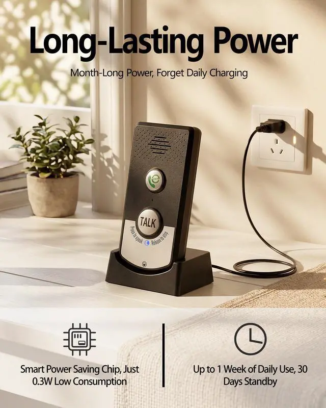 Alt view image 4 of 7 - Nexytrix Intercoms Wireless for Home, Long Range Wireless Intercom System for Room to Room Communication, 2 Way Voice Intercom for Elderly, Seniors, and Kids