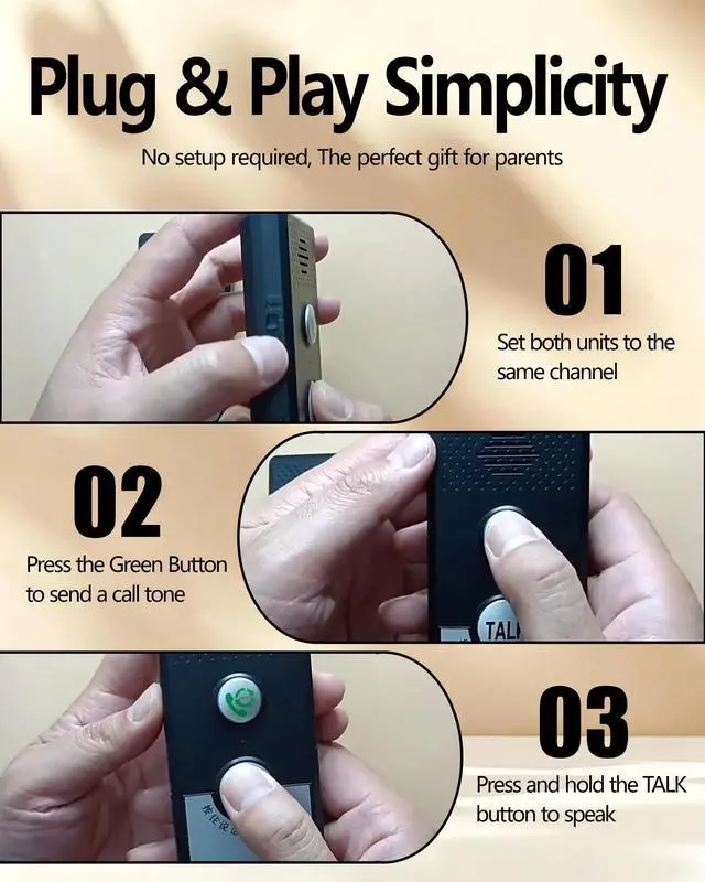 Alt view image 5 of 7 - Nexytrix Intercoms Wireless for Home, Long Range Wireless Intercom System for Room to Room Communication, 2 Way Voice Intercom for Elderly, Seniors, and Kids