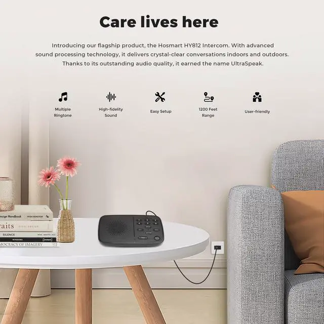 Alt view image 2 of 7 - Hosmart UltraSpeak Intercoms Wireless for Home, 2025 Two-Way Real-time Intercom Full Duplex Wireless Intercom System for Home Use, House Intercom System for Business with 1200 Feet Range (2 Stations)