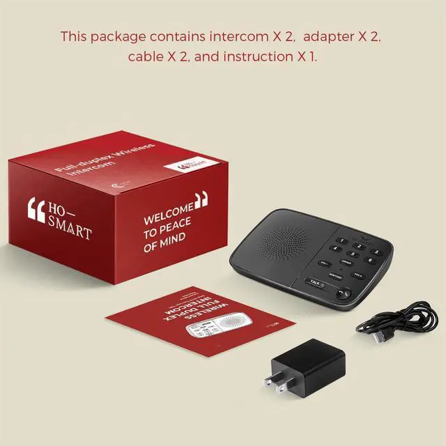 Alt view image 7 of 7 - Hosmart UltraSpeak Intercoms Wireless for Home, 2025 Two-Way Real-time Intercom Full Duplex Wireless Intercom System for Home Use, House Intercom System for Business with 1200 Feet Range (2 Stations)