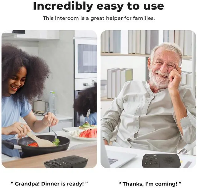 Alt view image 4 of 7 - Hosmart UltraSpeak Intercoms Wireless for Home, 2025 Two-Way Real-time Intercom Full Duplex Wireless Intercom System for Home Use, House Intercom System for Business with 1200 Feet Range (2 Stations)