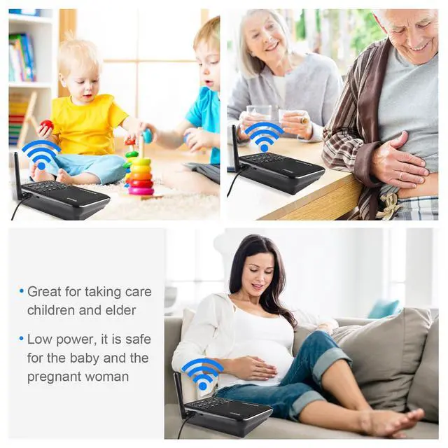 Alt view image 3 of 7 - Wuloo Intercoms Wireless for Home 1 Mile (5280 Feet) Range 10 - Channel, Wireless Home Intercom System for House Business Office, Room to Room Intercom, Home Communication System (2 Packs, Black)