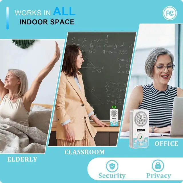 Alt view image 6 of 6 - Intercoms Wireless for Home, 2 Way Audio Hands-Free Long Range Wireless Intercom System, 4 Ringtones 8 Volume Levels, Up to 10 Days Standby Intercom Syetem for House, Office, Classroom, White