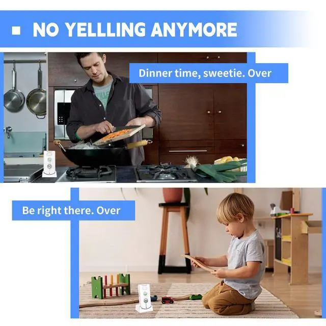 Alt view image 6 of 7 - 2 Way Intercom for Home,Wireless Intercom System Portable,Long Range,Push to Talk,3 Volume Control,Dual Channels,Intercoms for Home Office