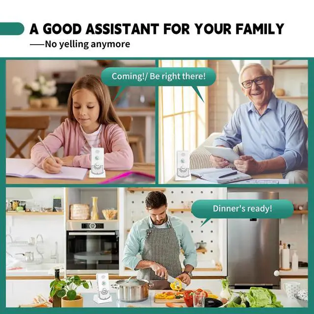 Alt view image 5 of 7 - 2 Way Voice Intercom, Long Range Wireless Intercomunicador Home Communication System Doorbell Unit, 100m Range Indoor Intercoms Calling System Room to Room Intercom for House, Hospital, Hotel