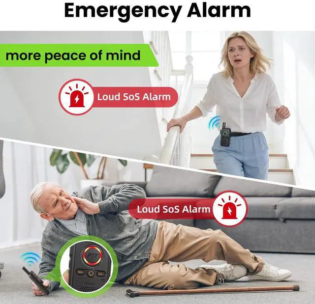 Alt view image 4 of 7 - ChunHee Wireless Intercom System, 2 Way Voice Intercom for Home, 1.5-Mile Long Range, 16 Channels Portable Intercom with VOX & SOS Alarm, Easy Install Intercom for Elderly, Business & Basement