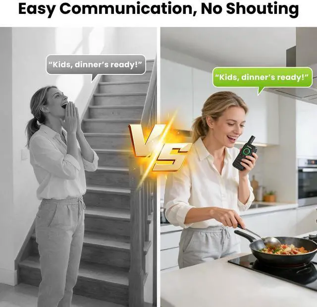 Alt view image 6 of 7 - ChunHee Wireless Intercom System, 2 Way Voice Intercom for Home, 1.5-Mile Long Range, 16 Channels Portable Intercom with VOX & SOS Alarm, Easy Install Intercom for Elderly, Business & Basement