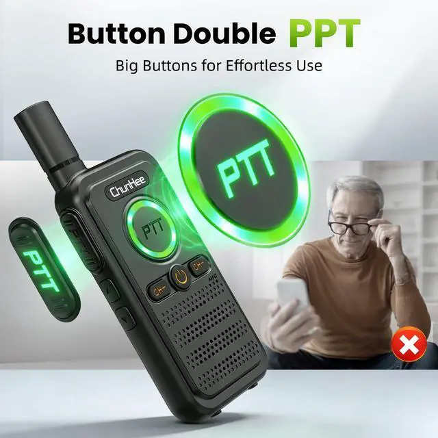 Alt view image 7 of 7 - ChunHee Wireless Intercom System, 2 Way Voice Intercom for Home, 1.5-Mile Long Range, 16 Channels Portable Intercom with VOX & SOS Alarm, Easy Install Intercom for Elderly, Business & Basement