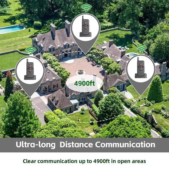 Alt view image 4 of 7 - PANDAAR Two-Way Real-time Intercom, Intercoms Wireless for Home 4900ft Long Range, Room to Room Communication System for Elderly, House Intercom System for Business Office, 2 Pack