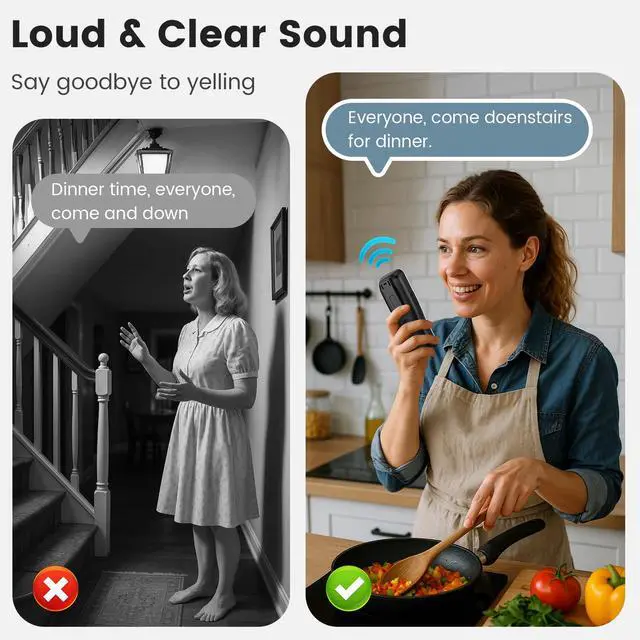 Alt view image 4 of 7 - Intercoms Wireless for Home, 1 Mile Long Range for House Business Office, Handheld Room to Room Communication System, Rechargeable Loud & Clear 10-Channel Anti-Interference Intercom System