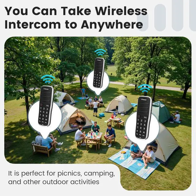 Alt view image 6 of 7 - Intercoms Wireless for Home, 1 Mile Long Range for House Business Office, Handheld Room to Room Communication System, Rechargeable Loud & Clear 10-Channel Anti-Interference Intercom System