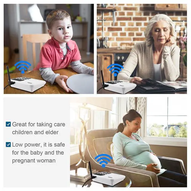 Alt view image 3 of 7 - Wuloo Intercoms Wireless for Home 1 Mile Range 22 Channel 100 Digital Code Display Screen, Wireless Intercom System for Home House Business Office, Room to Room Intercom Communication(2Station, White)