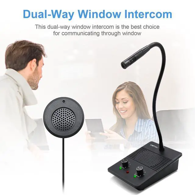 Alt view image 2 of 7 - CallToU Window Speaker Intercom System,Dual Way Anti-Interference Intercommunication Microphone Talk Through Glass Window,for Business,Bank,Office,Hospital,Counter,Store,Station,School and More