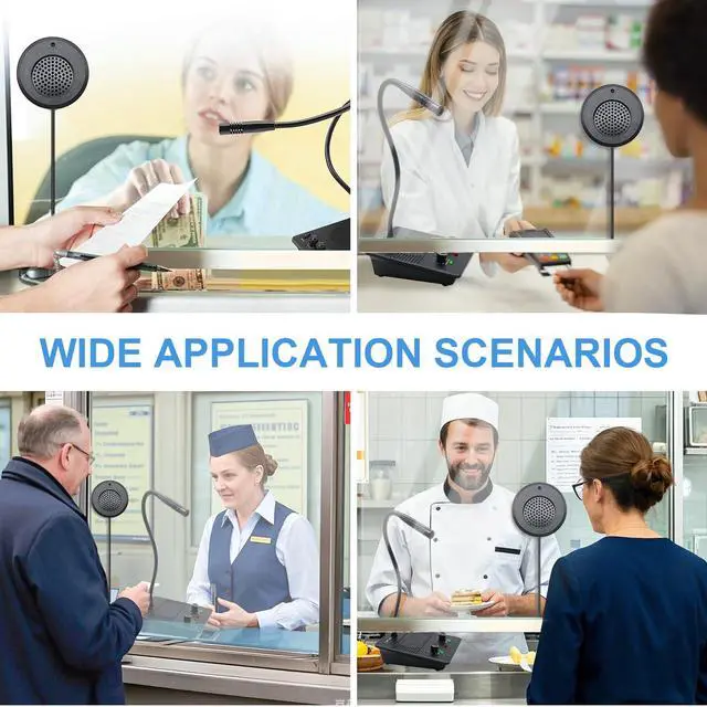 Alt view image 5 of 7 - CallToU Window Speaker Intercom System,Dual Way Anti-Interference Intercommunication Microphone Talk Through Glass Window,for Business,Bank,Office,Hospital,Counter,Store,Station,School and More