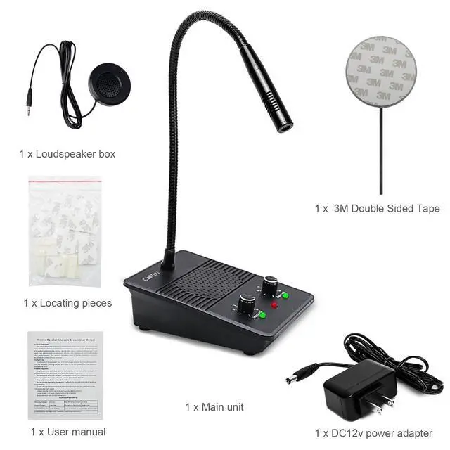 Alt view image 7 of 7 - CallToU Window Speaker Intercom System,Dual Way Anti-Interference Intercommunication Microphone Talk Through Glass Window,for Business,Bank,Office,Hospital,Counter,Store,Station,School and More