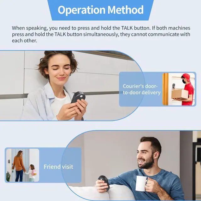 Alt view image 2 of 7 - PANDAR Wireless Doorbell Intercom System, Long Range Doorbell Wireless up to 2000m, Wireless Doorbell with Intercom, Outdoor Intercom, Home Intercom System with Two-Way Voice, Waterproof,Easy to Use