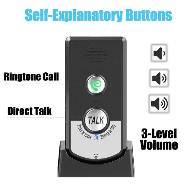 Alt view image 4 of 7 - VQP 2 Way Wireless Intercom System, Long Range Waterproof Doorbells Intercoms Wireless for Home, Intercom for Home Security Elderly House Office Hospital Workshop, 38 Ringtones