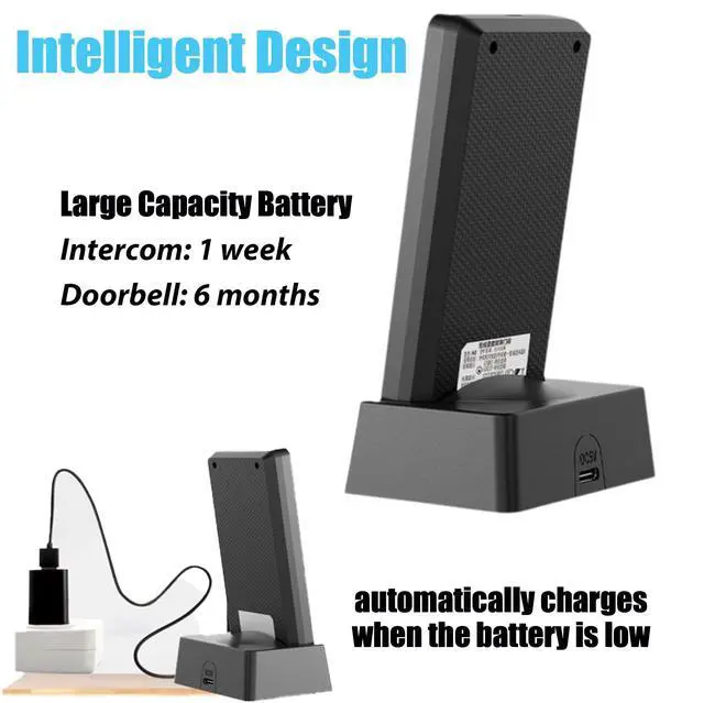 Alt view image 5 of 7 - VQP 2 Way Wireless Intercom System, Long Range Waterproof Doorbells Intercoms Wireless for Home, Intercom for Home Security Elderly House Office Hospital Workshop, 38 Ringtones