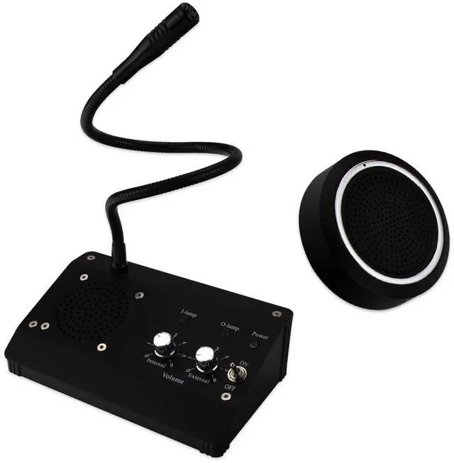 Main image of DESHUN Window intercom, Window Speakers, 2 Way Window Counter intercom Microphone, for The Business/Bank/Office/Hospital/Station/Catering