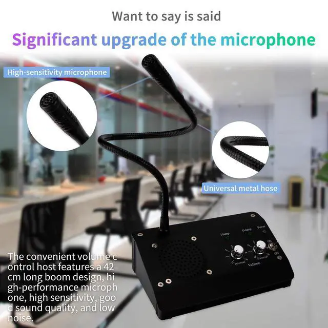 Alt view image 5 of 6 - DESHUN Window intercom, Window Speakers, 2 Way Window Counter intercom Microphone, for The Business/Bank/Office/Hospital/Station/Catering