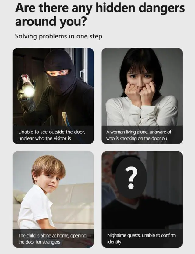 Alt view image 4 of 7 - Generic Video Doorbell - Video Intercom System Smart Video Doorbell with 4.3 Inch 1080P HD Monitor/Night Vision / 170° Viewing Angle for Home Surveillance