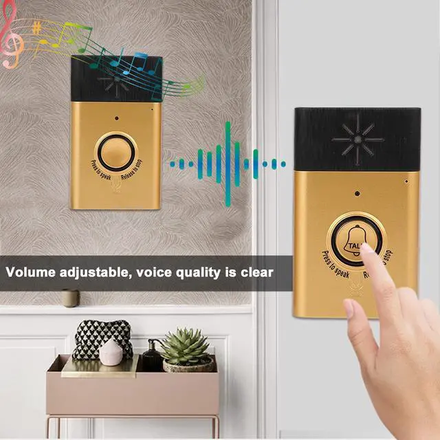 Alt view image 2 of 7 - Doorbell, Smart Voice Doorbell 2 Way Conversation Talk Intercom Doorbell Kit Indoor Outdoor Access Control System for Home Office Security