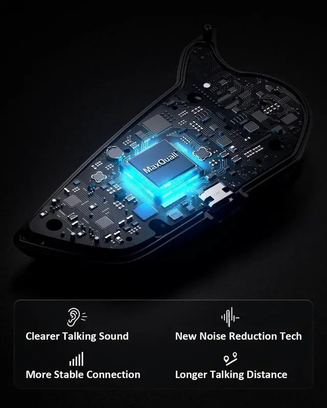 Alt view image 3 of 7 - Maxquall S8 Pro Intercom Headset Referee Pitch Communication System 2~8 Person Talk Same time for Football Baseball UTV (1S8 Pro(Model 1 Overhook Earphone))