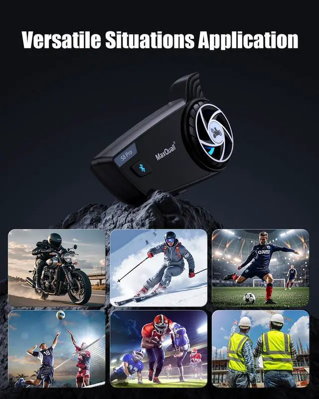 Alt view image 6 of 7 - Maxquall S8 Pro Intercom Headset Referee Pitch Communication System 2~8 Person Talk Same time for Football Baseball UTV (1S8 Pro(Model 1 Overhook Earphone))