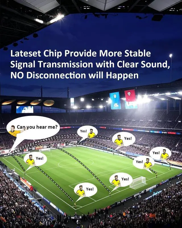 Alt view image 7 of 7 - Maxquall S8 Pro Intercom Headset Referee Pitch Communication System 2~8 Person Talk Same time for Football Baseball UTV (1S8 Pro(Model 1 Overhook Earphone))