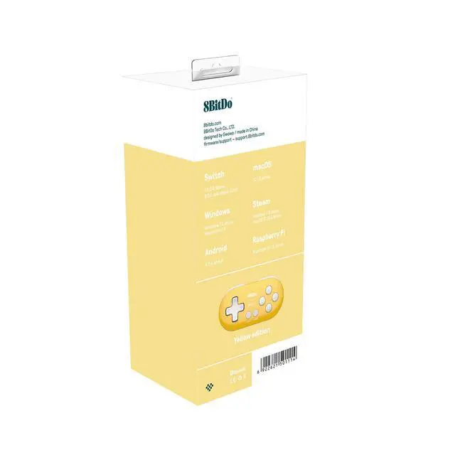 Alt view image 2 of 7 - Nargos 8Bitdo Zero 2 Bluetooth Key Chain Sized Mini Controller for Nintendo Switch, Windows, Android and macOS (Yellow Edition)